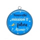 Pendentif Cabochon Argent - nouvelle mission future mamie