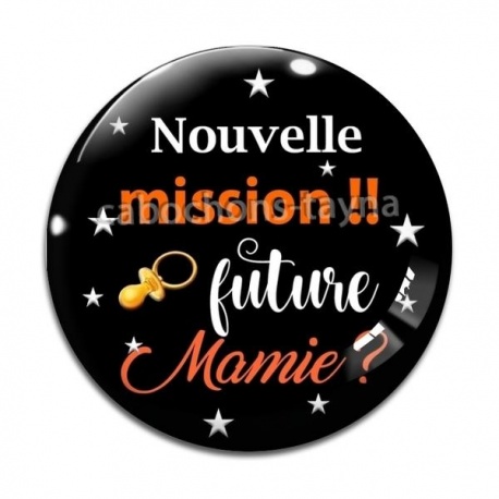 Cabochon Verre - nouvelle mission future mamie