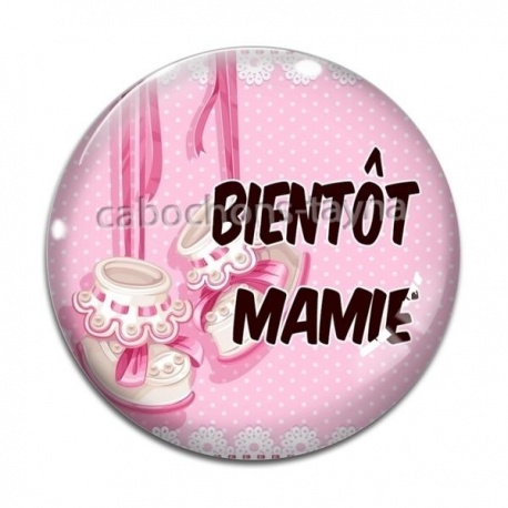 Cabochon Verre - bientôt mamie
