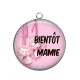 Pendentif Cabochon Argent - bientôt mamie