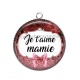 Pendentif Cabochon Argent - je t'aime mamie