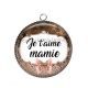 Pendentif Cabochon Argent - je t'aime mamie