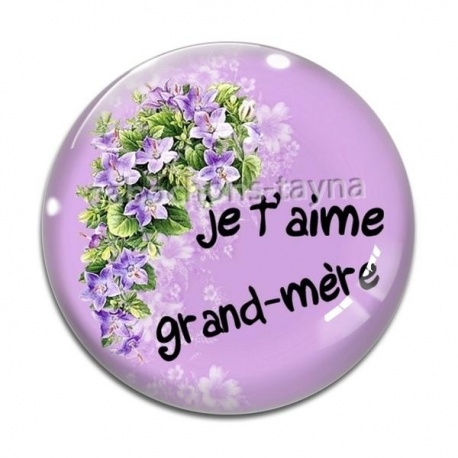 Cabochon Verre - je t'aime grand mère