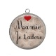 Pendentif Cabochon Argent - mamie je t'adore