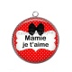 Pendentif Cabochon Argent - je t'aime mamie