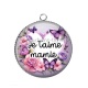 Pendentif Cabochon Argent - je t'aime mamie