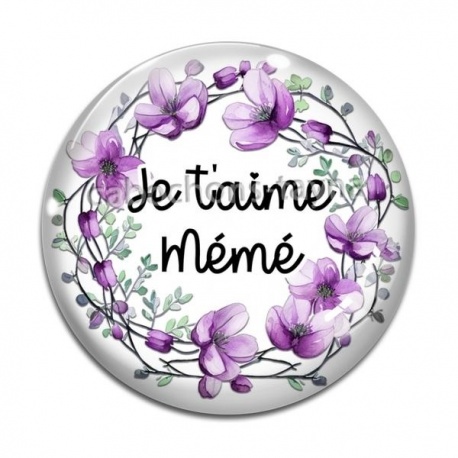 Cabochon Verre - je t'aime mémé