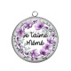 Pendentif Cabochon Argent - je t'aime mémé