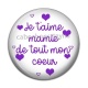 Cabochon Résine - je t'aime mamie de tout mon coeur