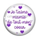 Cabochon Verre - je t'aime mamie de tout mon coeur