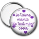 Miroir de poche - je t'aime mamie de tout mon coeur