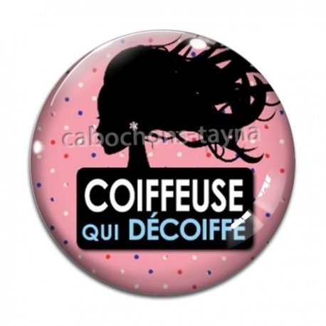 Cabochon Verre - coiffeuse qui décoiffe