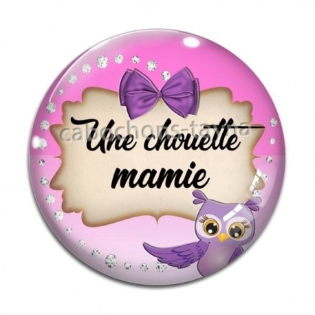 Cabochon Verre - une chouette mamie