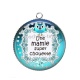 Pendentif Cabochon Argent - une mamie super chouette