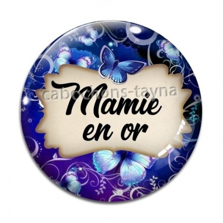 Cabochon Verre - mamie en or