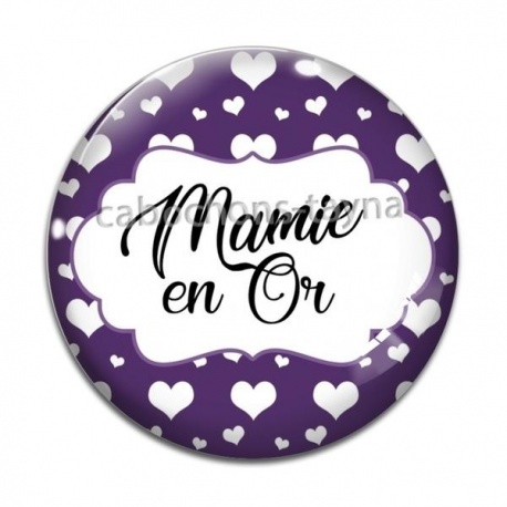 Cabochon Verre - mamie en or