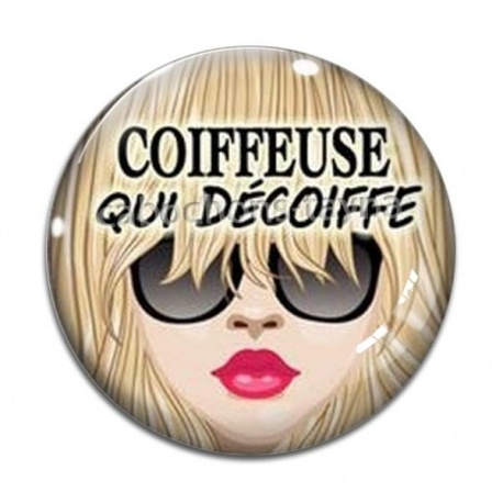 Cabochon Verre - coiffeuse qui décoiffe