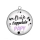 Pendentif Cabochon Argent - et si je t'appelais papy