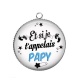 Pendentif Cabochon Argent - et si je t'appelais papy