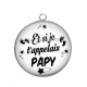 Pendentif Cabochon Argent - et si je t'appelais papy