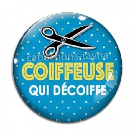 Cabochon Verre - coiffeuse qui décoiffe