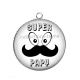 Pendentif Cabochon Argent - super papy