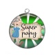 Pendentif Cabochon Argent - super papy