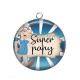 Pendentif Cabochon Argent - super papy