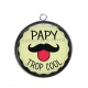Pendentif Cabochon Argent - papy trop cool