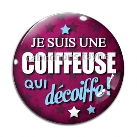 Cabochon Verre - coiffeuse qui décoiffe
