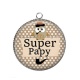 Pendentif Cabochon Argent - super papy