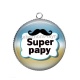 Pendentif Cabochon Argent -  super papy