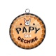 Pendentif Cabochon Argent - papy qui déchire