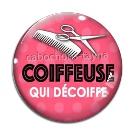 Cabochon Verre - coiffeuse qui décoiffe