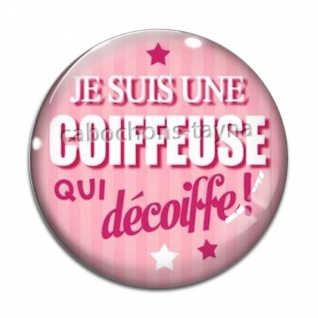 Cabochon Verre - coiffeuse qui décoiffe