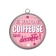 Pendentif Cabochon Argent - coiffeuse qui décoiffe