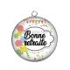 Pendentif Cabochon Argent - bonne retraite