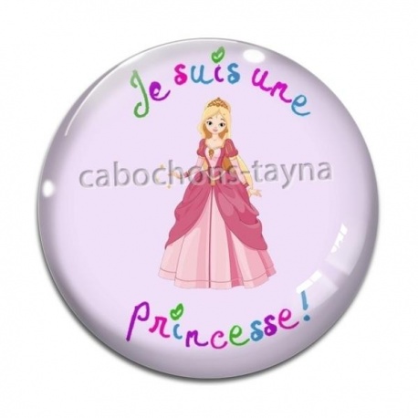 Cabochon Verre - je suis une princesse