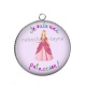 Pendentif Cabochon Argent - je suis une princesse