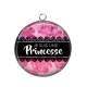 Pendentif Cabochon Argent - je suis une princesse