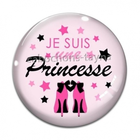 Cabochon Verre - je suis une princesse
