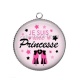 Pendentif Cabochon Argent - je suis une princesse
