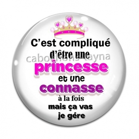 Cabochon Verre - compliqué d'être une princesse