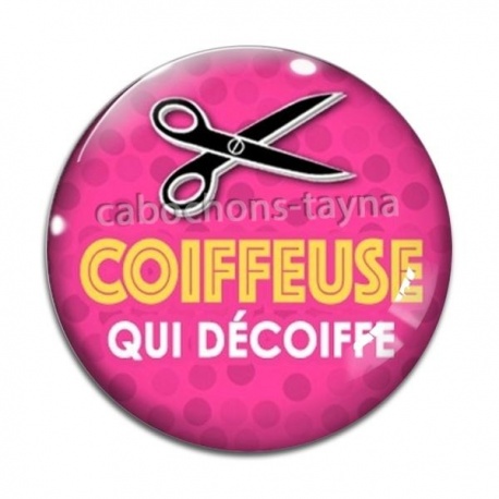 Cabochon Verre - coiffeuse qui décoiffe