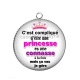 Pendentif Cabochon Argent - compliqué d'être une princesse