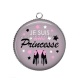Pendentif Cabochon Argent - je suis une princesse