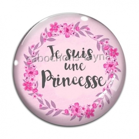 Cabochon Verre - je suis une princesse