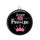 Pendentif Cabochon Argent - je suis une princesse