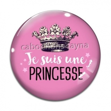 Cabochon Verre - je suis une princesse