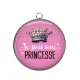 Pendentif Cabochon Argent - je suis une princesse